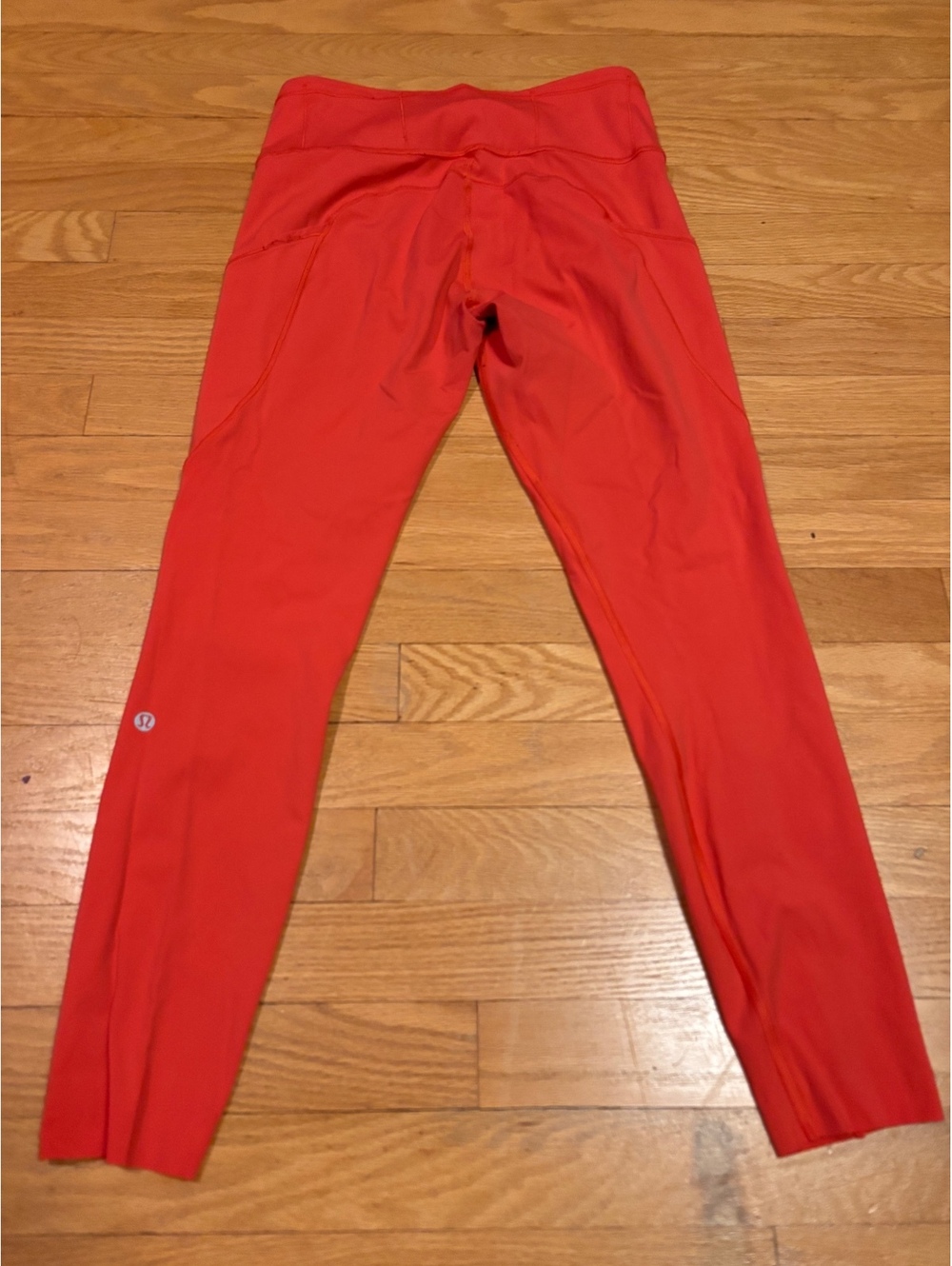 Lululemon Red Athletic Leggings with Reflective Details